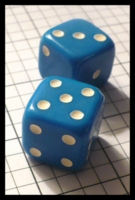 Dice : Dice - 6D Pipped - Blue Opaque white White Painted Pips Med Size Ebay Sept 2009